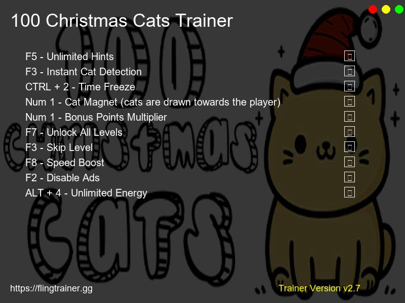 100 Christmas Cats Trainer Fling