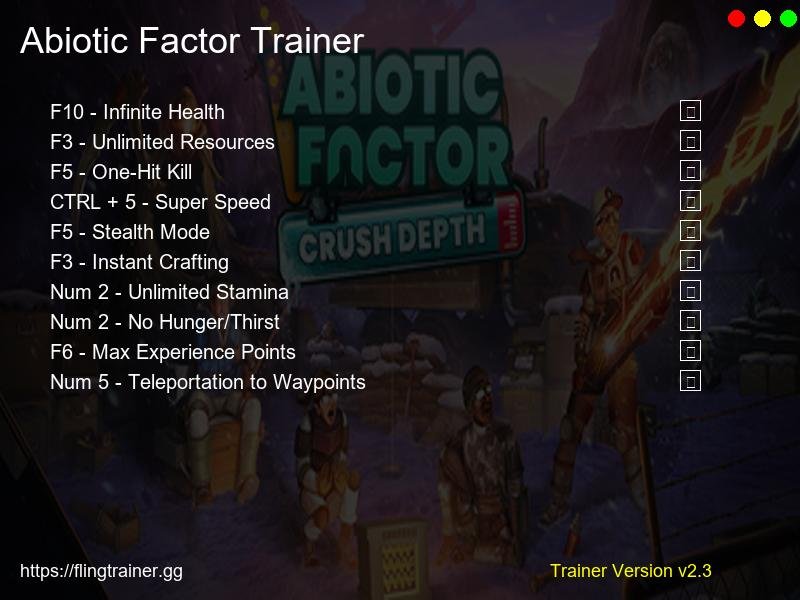 Abiotic Factor Trainer Fling