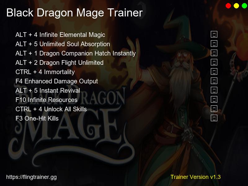 Black Dragon Mage Trainer Fling