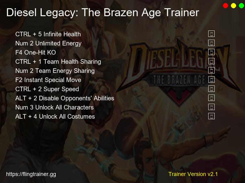 Diesel Legacy: The Brazen Age Trainer Fling