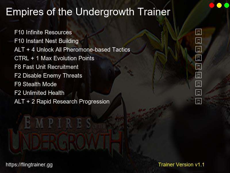 Empires of the Undergrowth Trainer Fling