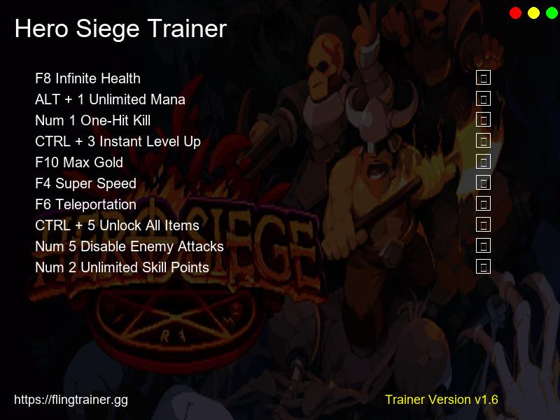 Hero Siege Trainer Fling