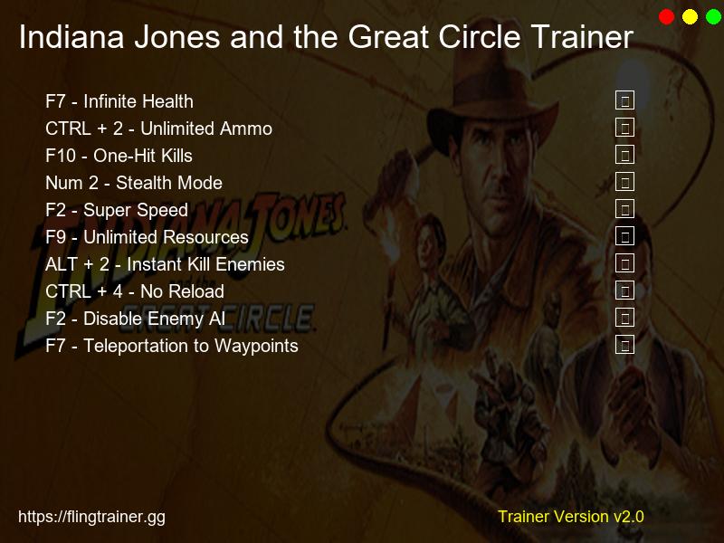 Indiana Jones and the Great Circle Trainer Fling