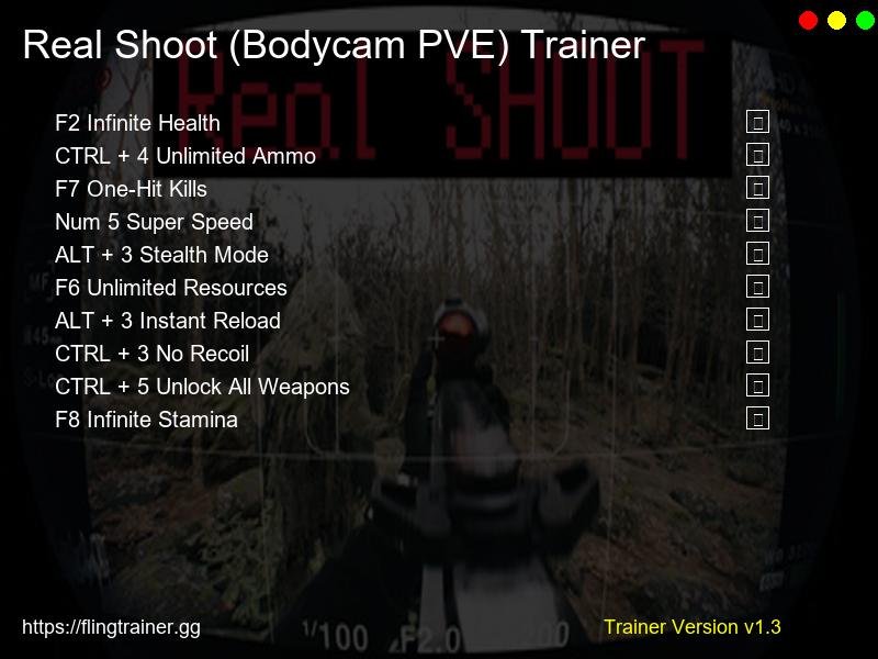 Real Shoot (Bodycam PVE) Trainer Fling