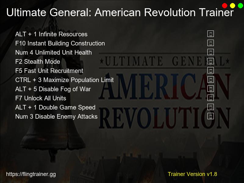 Ultimate General: American Revolution Trainer Fling