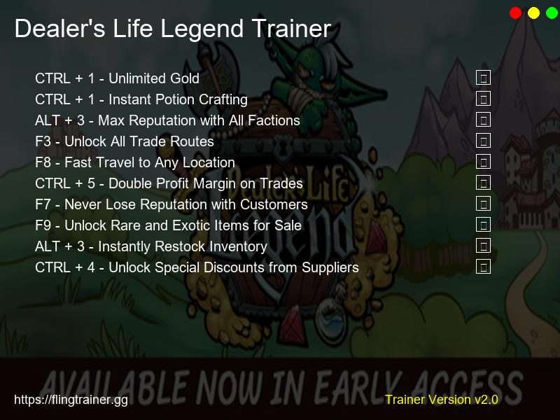Dealer's Life Legend Trainer Fling