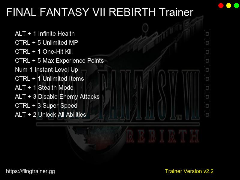 FINAL FANTASY VII REBIRTH Trainer Fling