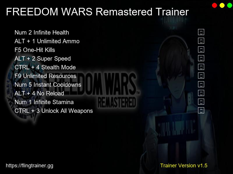 FREEDOM WARS Remastered Trainer Fling