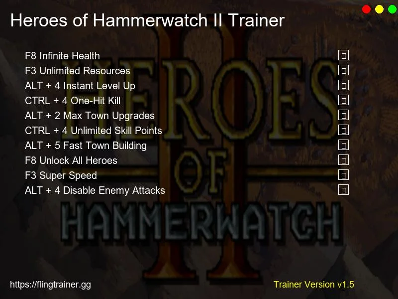 Heroes of Hammerwatch II Trainer Fling