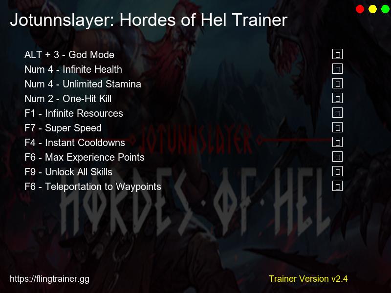 Jotunnslayer: Hordes of Hel Trainer Fling