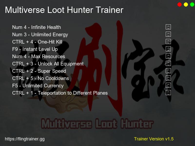 Multiverse Loot Hunter Trainer Fling