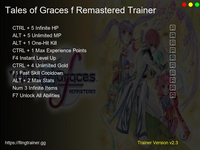 Tales of Graces f Remastered Trainer Fling