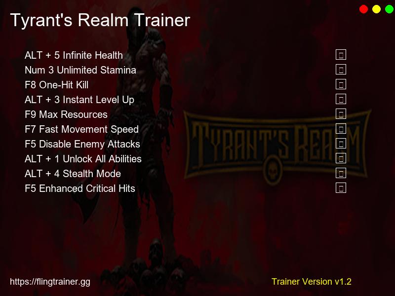 Tyrant's Realm Trainer Fling