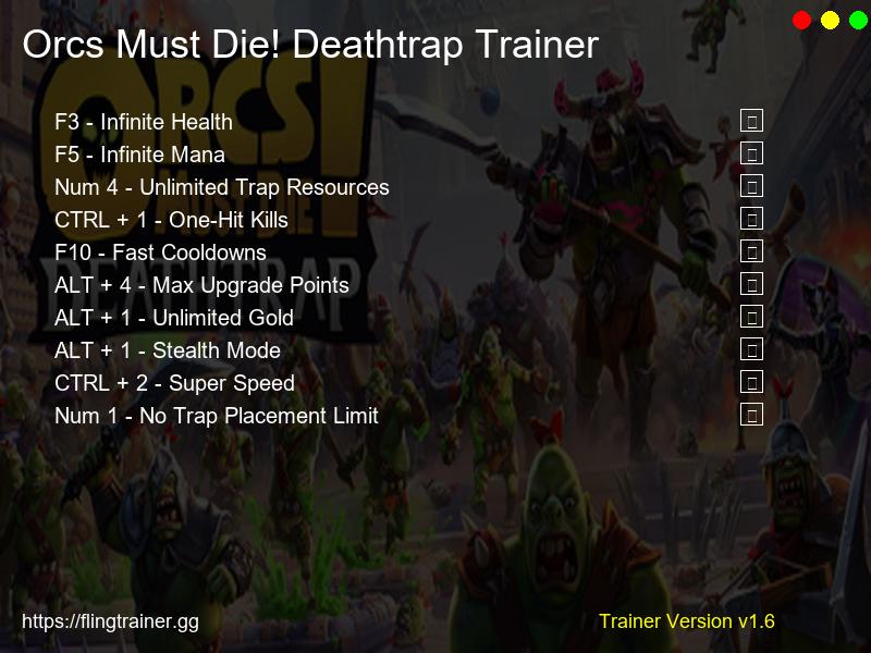 Orcs Must Die! Deathtrap Trainer Fling