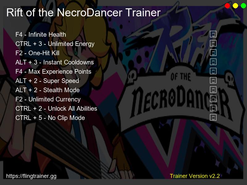 Rift of the NecroDancer Trainer Fling