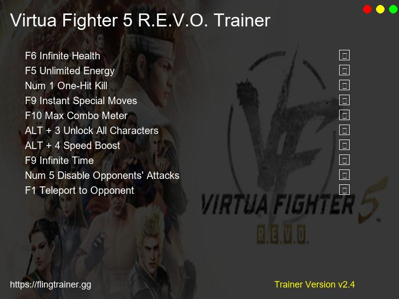 Virtua Fighter 5 R.E.V.O. Trainer Fling