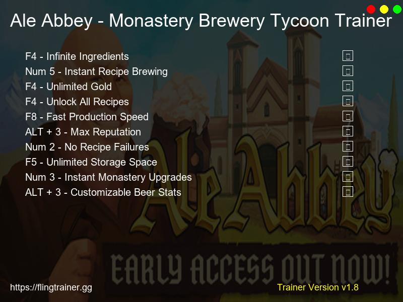 Ale Abbey - Monastery Brewery Tycoon Trainer Fling