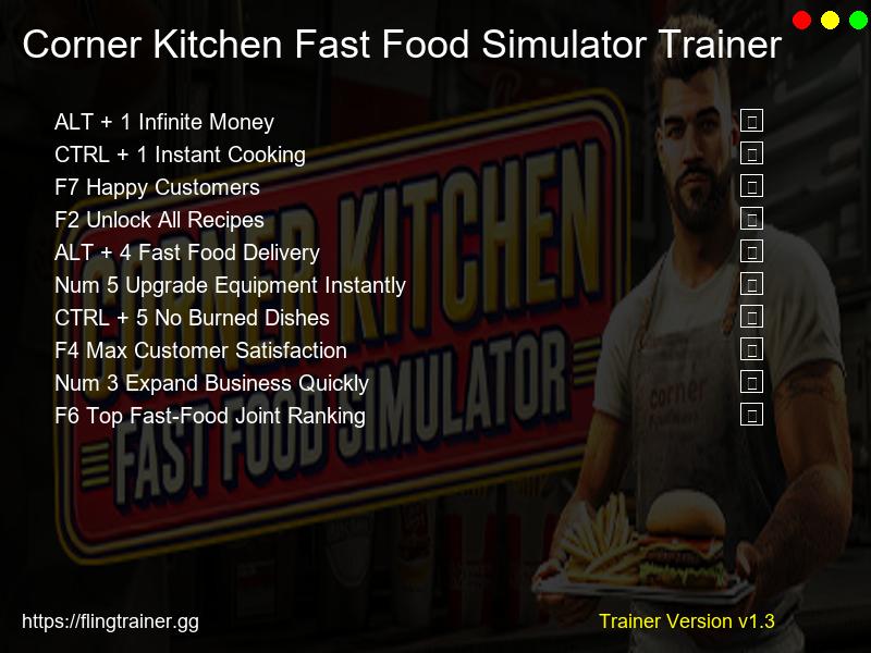 Corner Kitchen Fast Food Simulator Trainer Fling