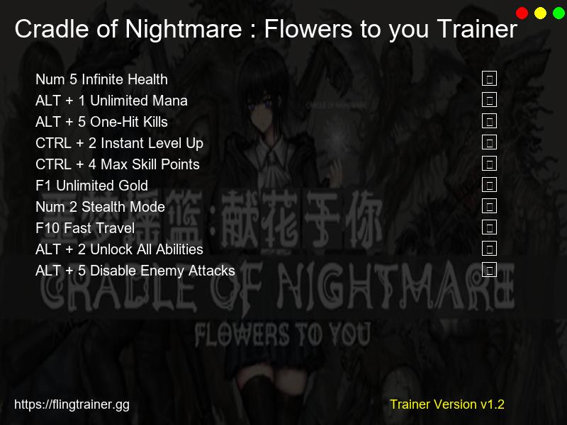 Cradle of Nightmare : Flowers to you Trainer Fling