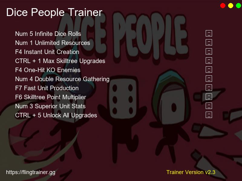 Dice People Trainer Fling