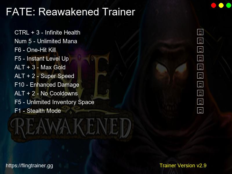 FATE: Reawakened Trainer Fling