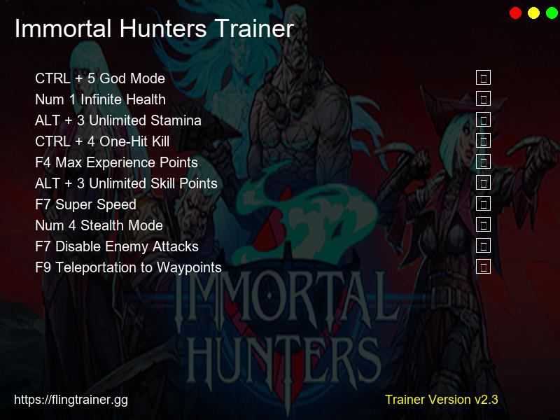 Immortal Hunters Trainer Fling