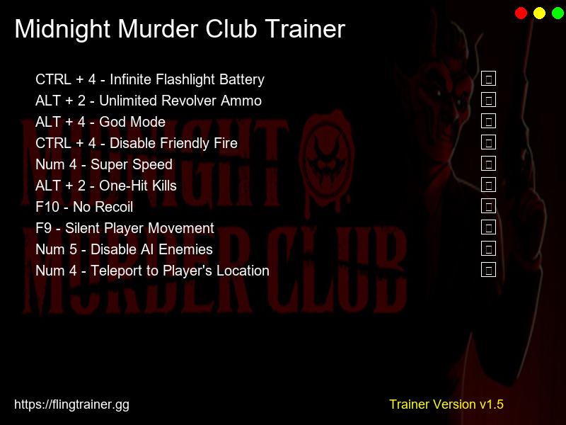 Midnight Murder Club Trainer Fling