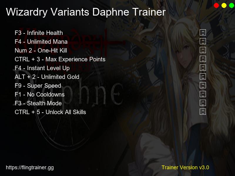 Wizardry Variants Daphne Trainer Fling