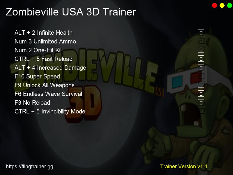 Zombieville USA 3D Trainer Fling