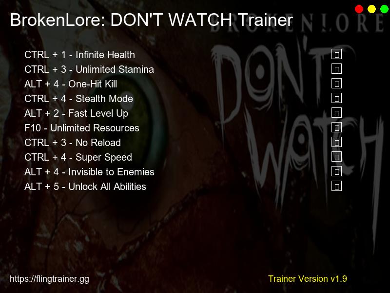 BrokenLore: DON'T WATCH Trainer Fling