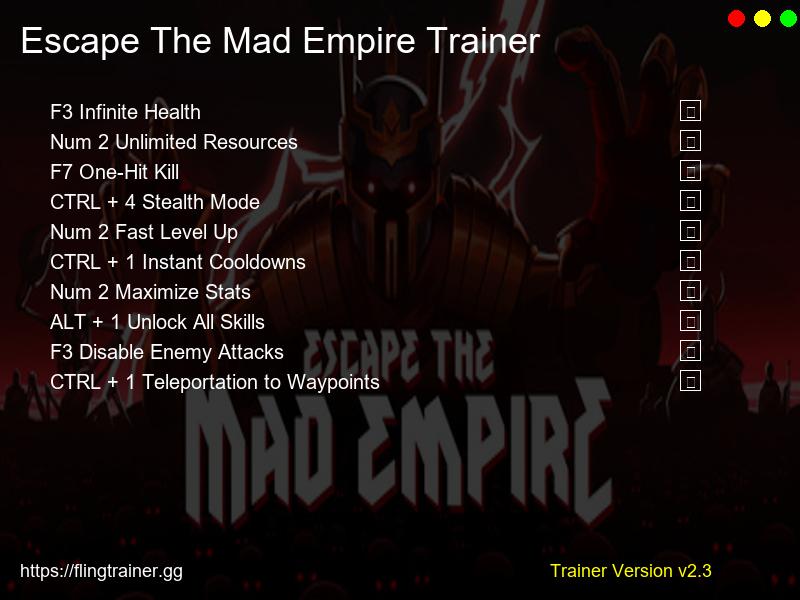 Escape The Mad Empire Trainer Fling