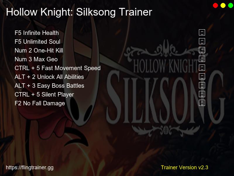 Hollow Knight: Silksong Trainer Fling