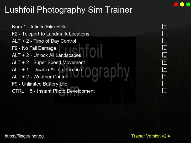 Lushfoil Photography Sim Trainer Fling