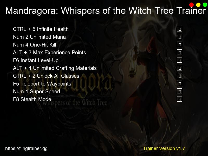 Mandragora: Whispers of the Witch Tree Trainer Fling