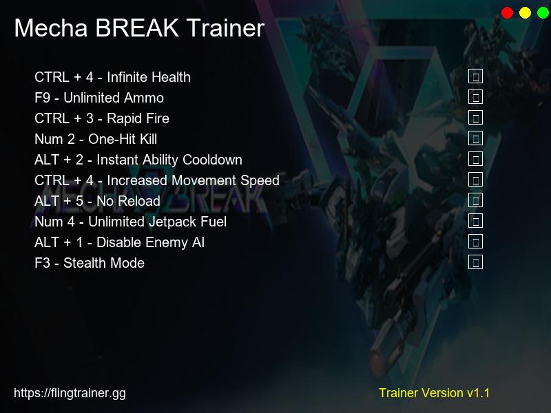 Mecha BREAK Trainer Fling