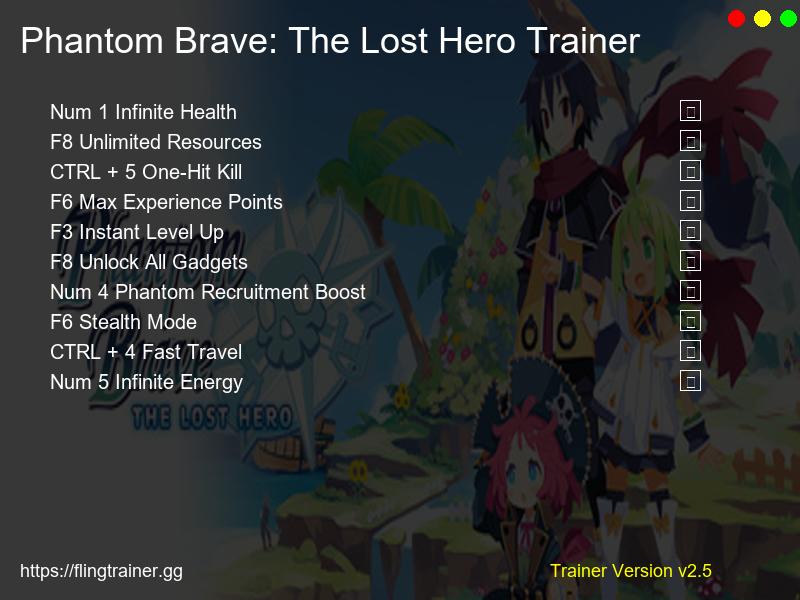 Phantom Brave: The Lost Hero Trainer Fling