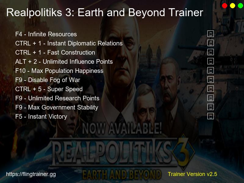 Realpolitiks 3: Earth and Beyond Trainer Fling
