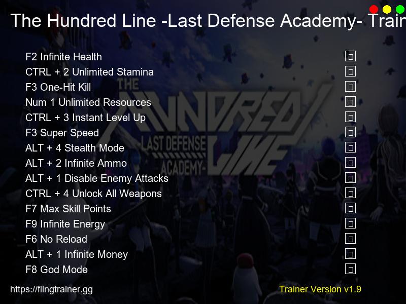 The Hundred Line -Last Defense Academy- Trainer Fling