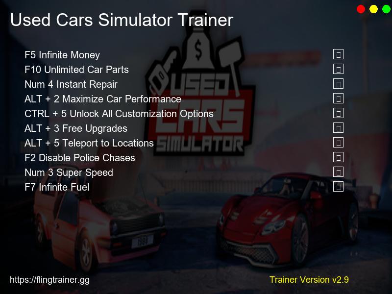 Used Cars Simulator Trainer Fling