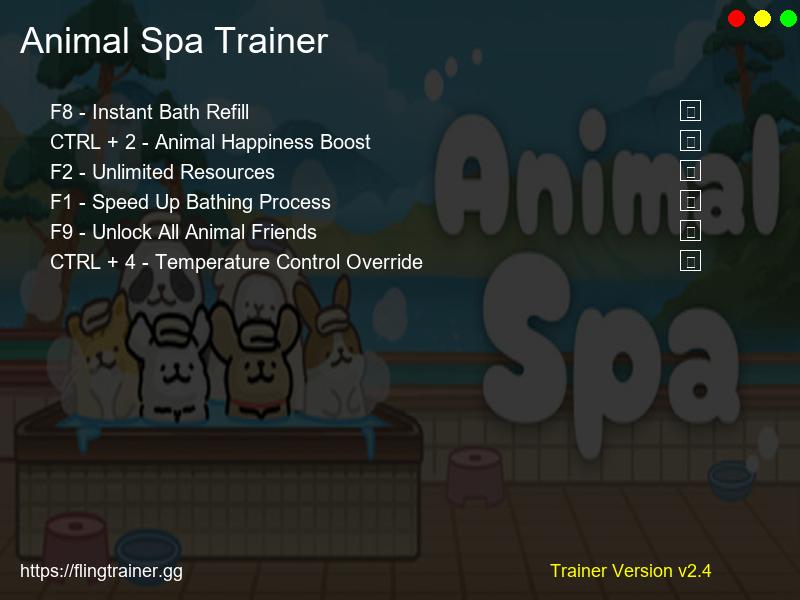 Animal Spa Trainer Fling