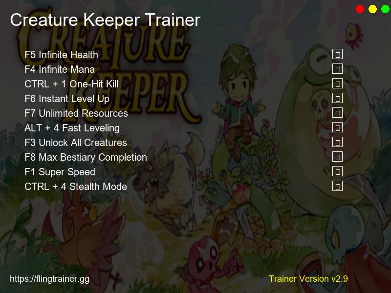 Creature Keeper Trainer Fling
