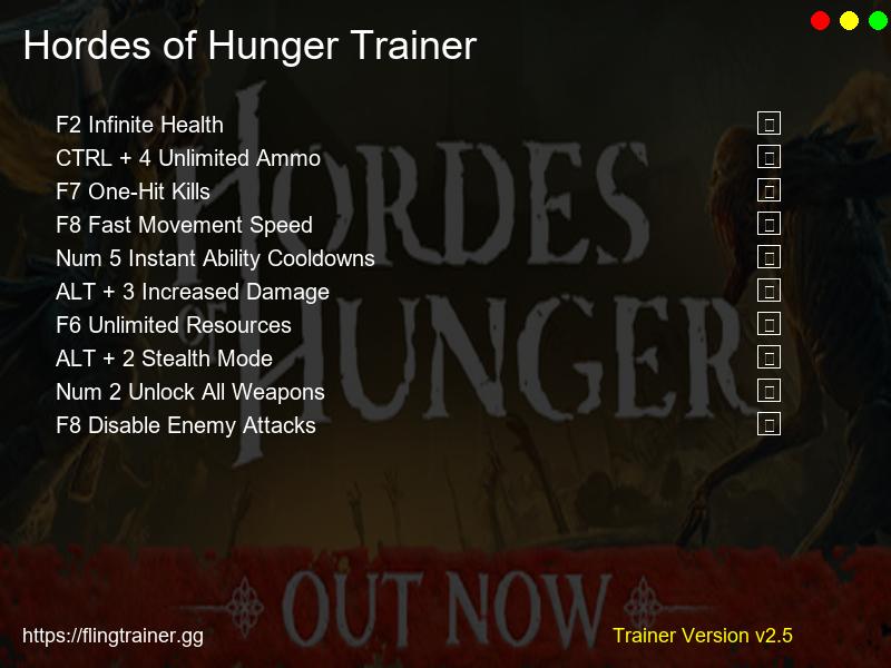 Hordes of Hunger Trainer Fling
