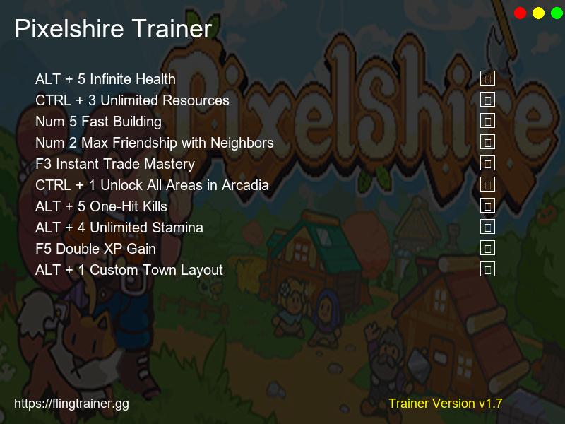 Pixelshire Trainer Fling