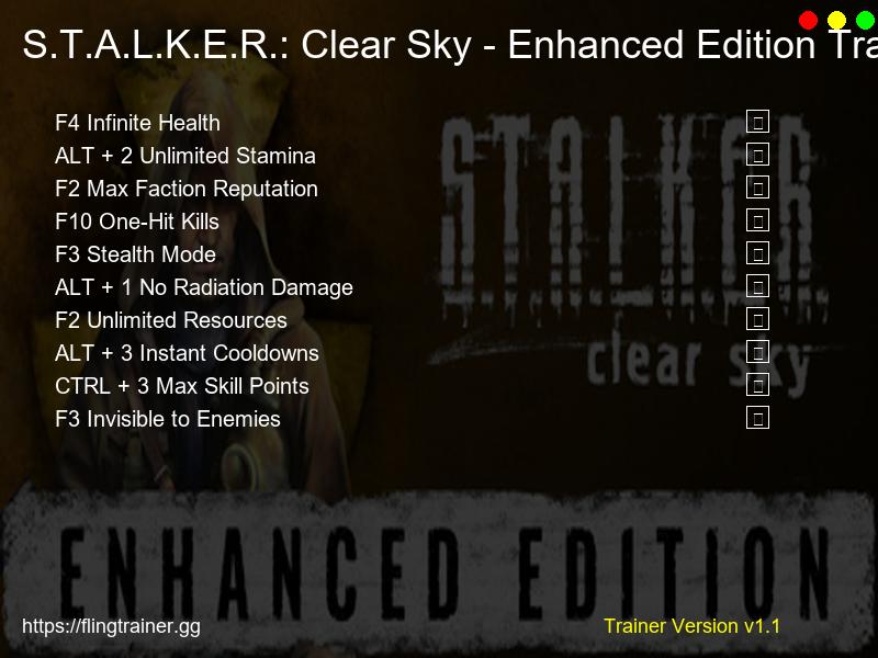 S.T.A.L.K.E.R.: Clear Sky - Enhanced Edition Trainer Fling