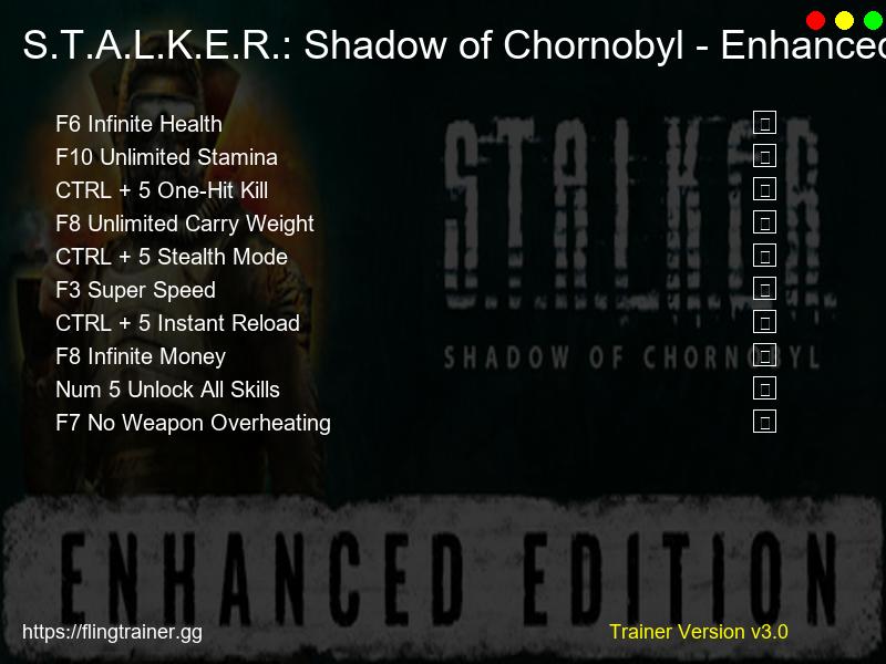 S.T.A.L.K.E.R.: Shadow of Chornobyl - Enhanced Edition Trainer Fling