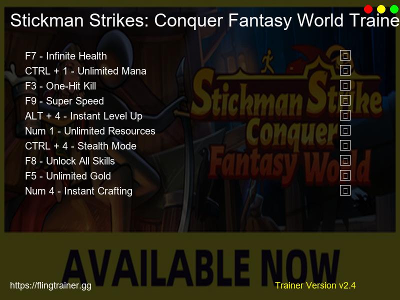 Stickman Strikes: Conquer Fantasy World Trainer Fling