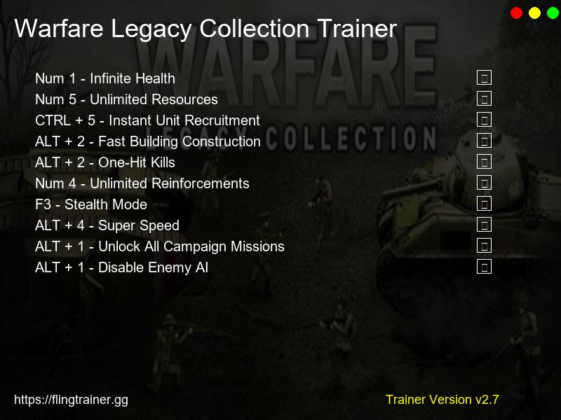 Warfare Legacy Collection Trainer Fling