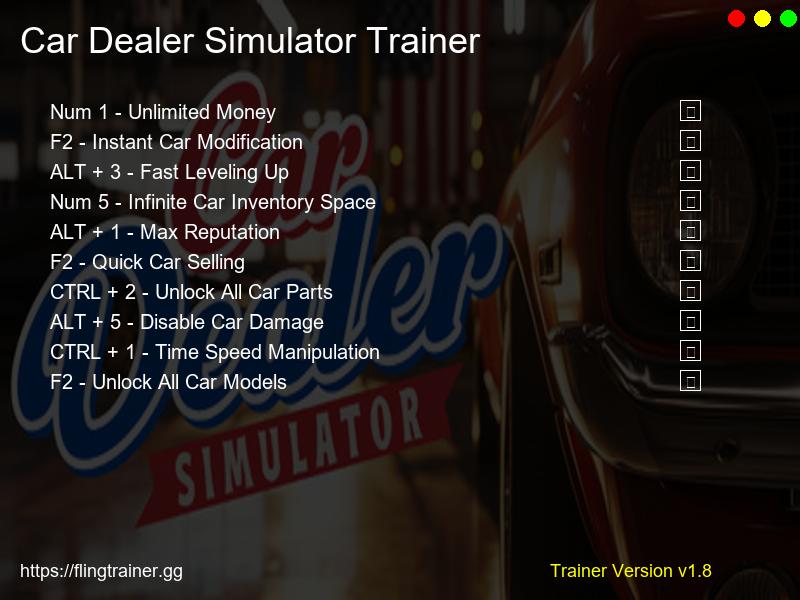 Car Dealer Simulator Trainer Fling