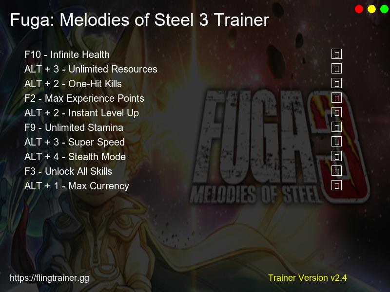 Fuga: Melodies of Steel 3 Trainer Fling