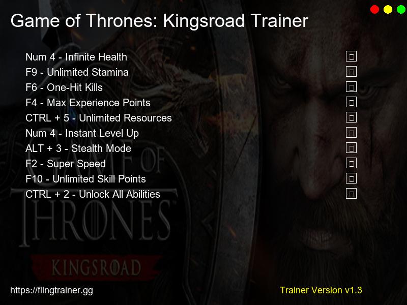 Game of Thrones: Kingsroad Trainer Fling